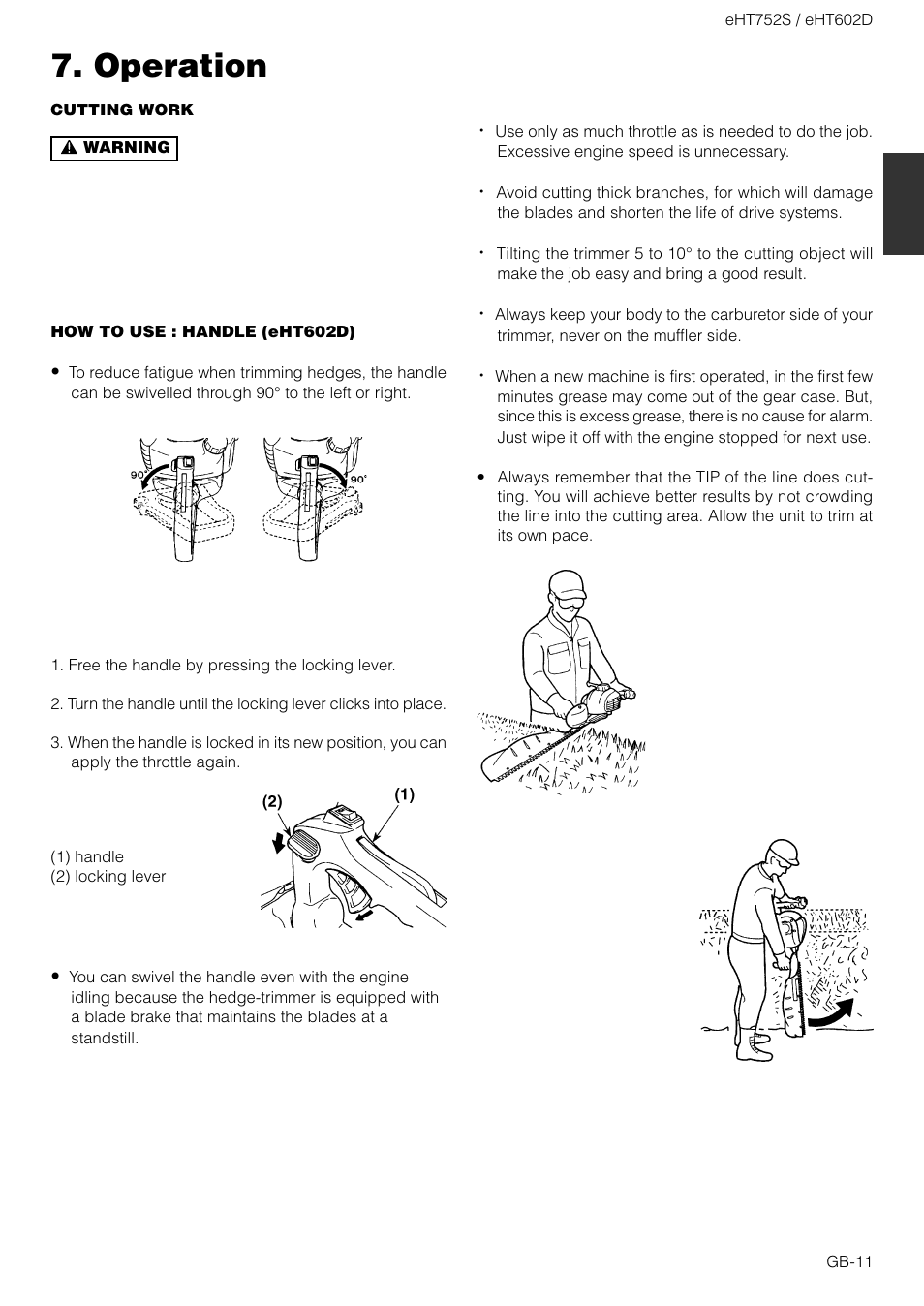 Operation | Zenoah EHT752S User Manual | Page 11 / 15