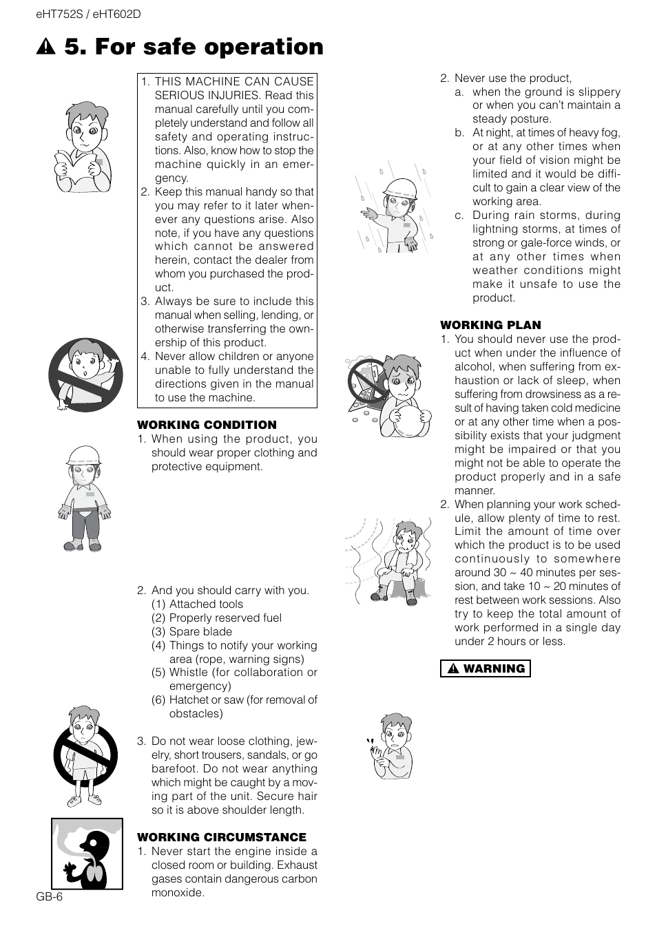For safe operation | Zenoah EHT752S User Manual | Page 6 / 15