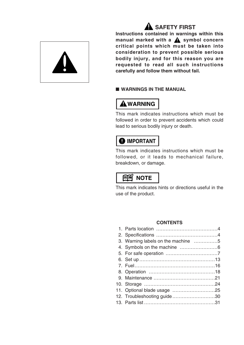 Zenoah BCZ3000 User Manual | Page 3 / 40