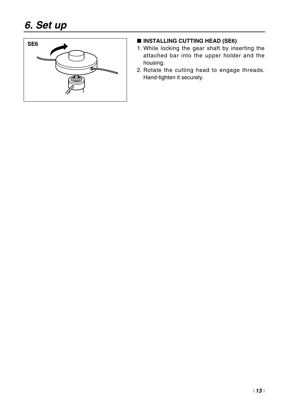 Set up | Zenoah BT225 User Manual | Page 13 / 32