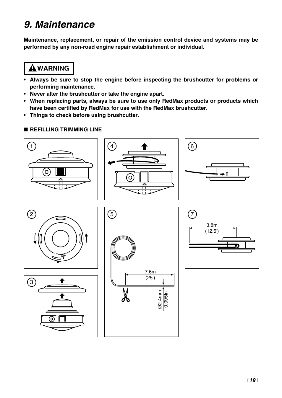 Maintenance | Zenoah BT225 User Manual | Page 19 / 32