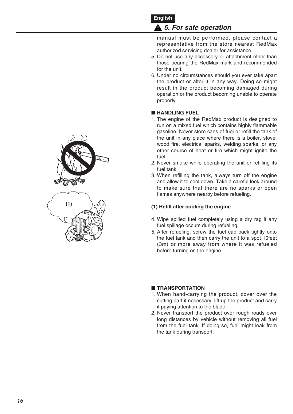 For safe operation | Zenoah TR2301S User Manual | Page 16 / 64