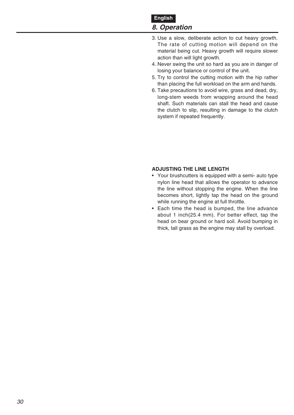 Operation | Zenoah TR2301S User Manual | Page 30 / 64