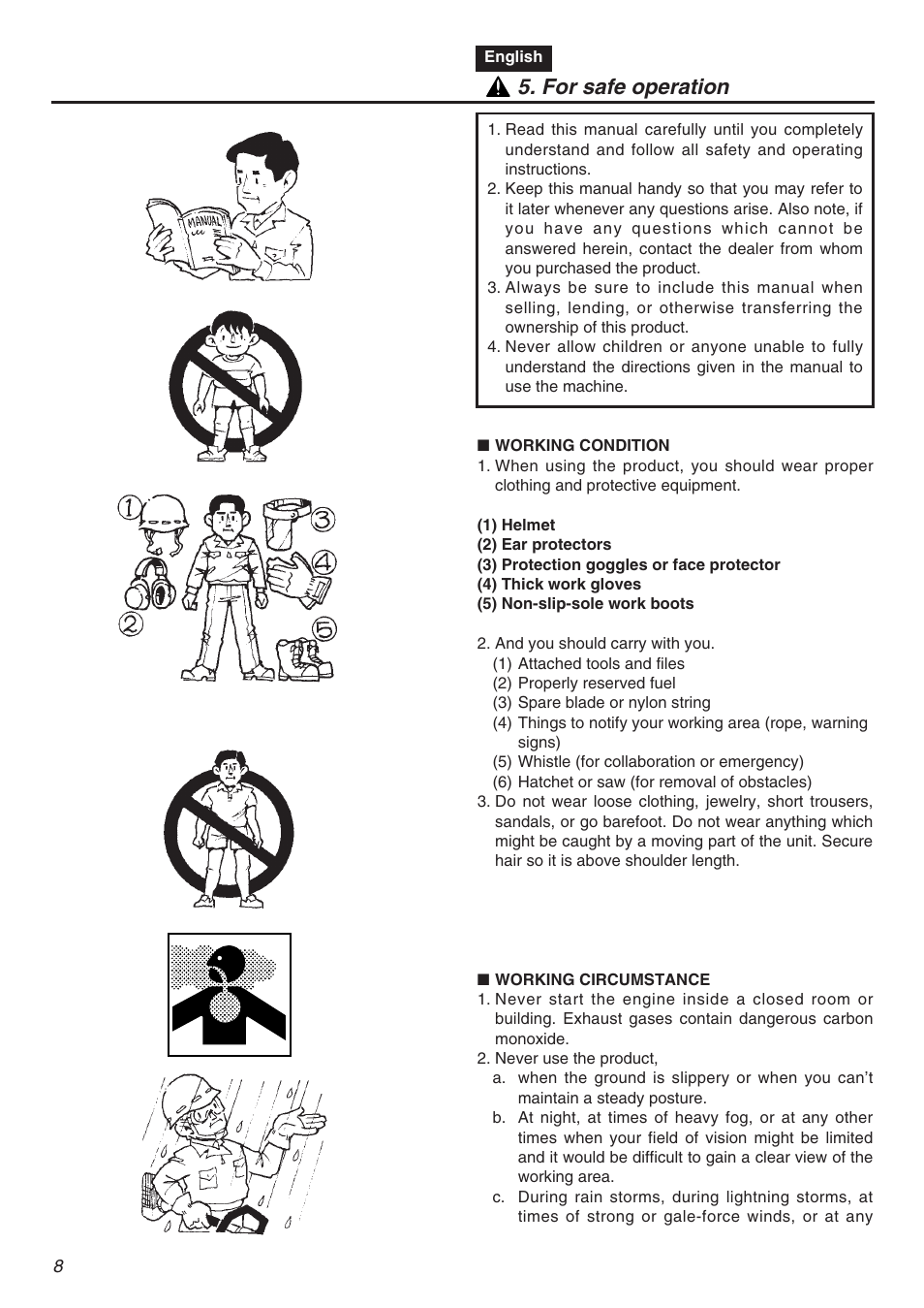 For safe operation | Zenoah TR2301S User Manual | Page 8 / 64