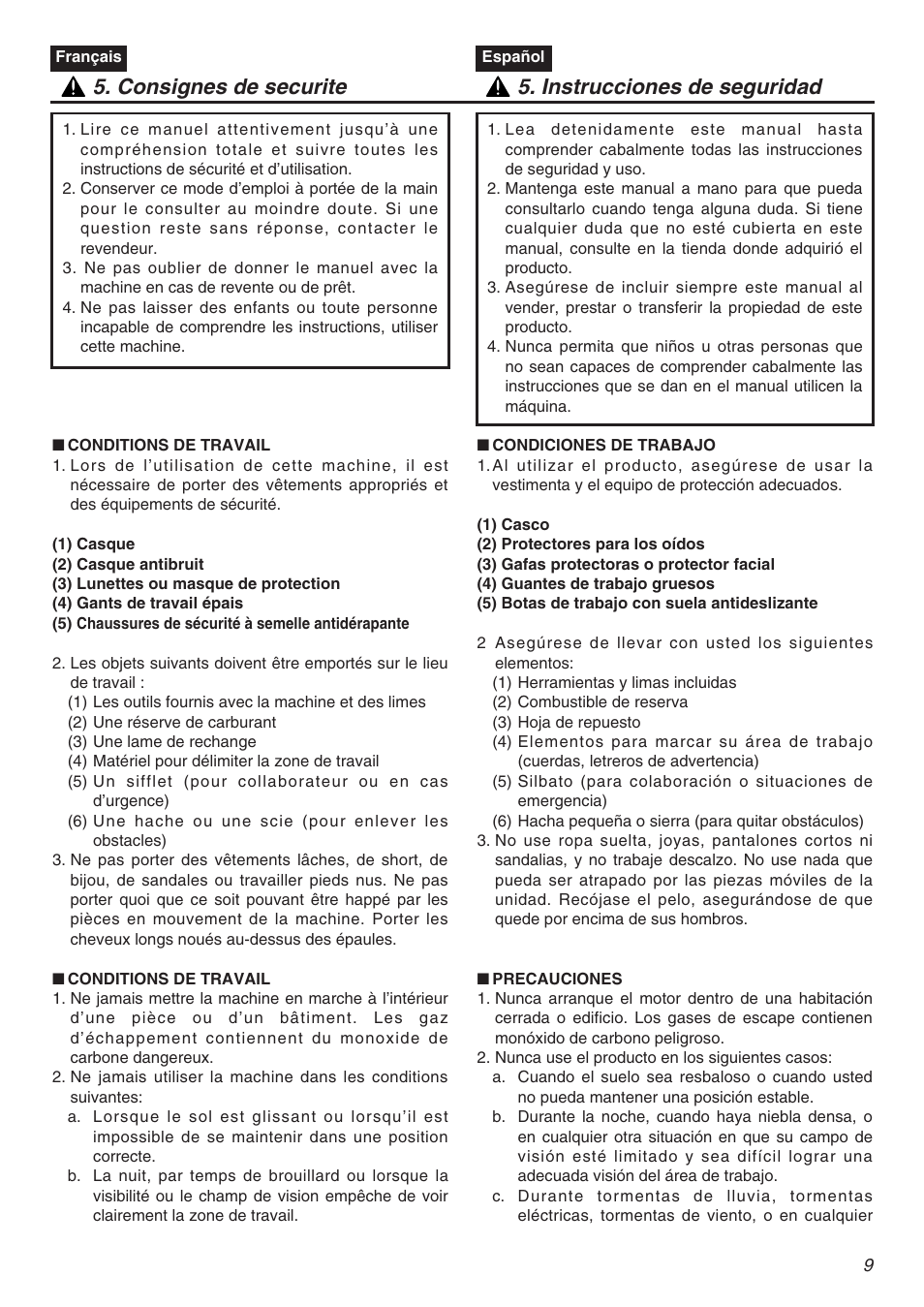 Zenoah TR2301S User Manual | Page 9 / 64