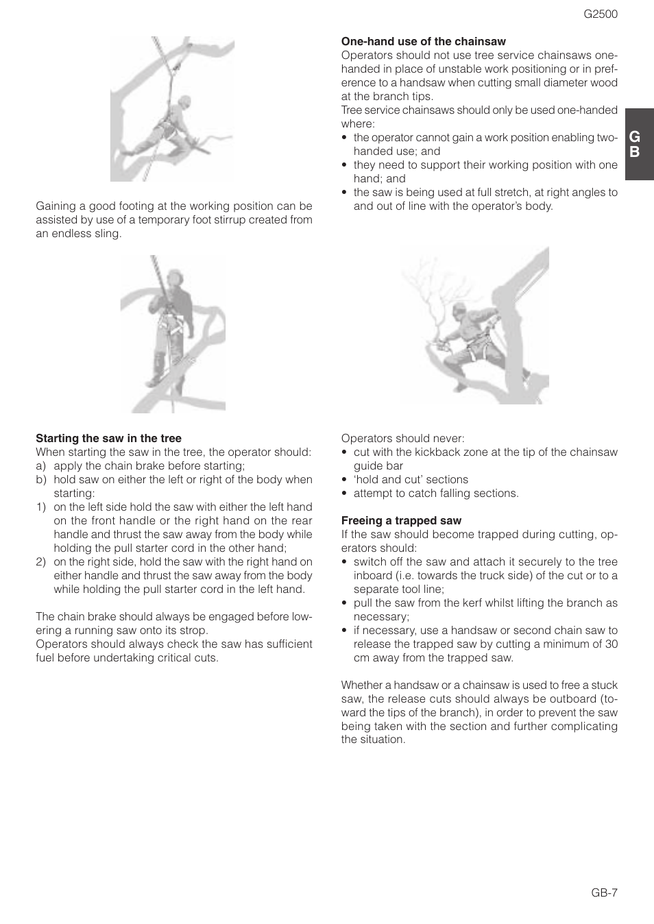 Zenoah CHAIN SAWS G2500 User Manual | Page 7 / 18