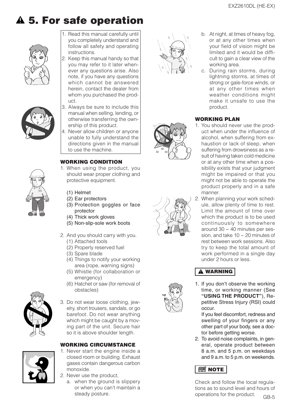 For safe operation | Zenoah EXZ2610DL User Manual | Page 5 / 16