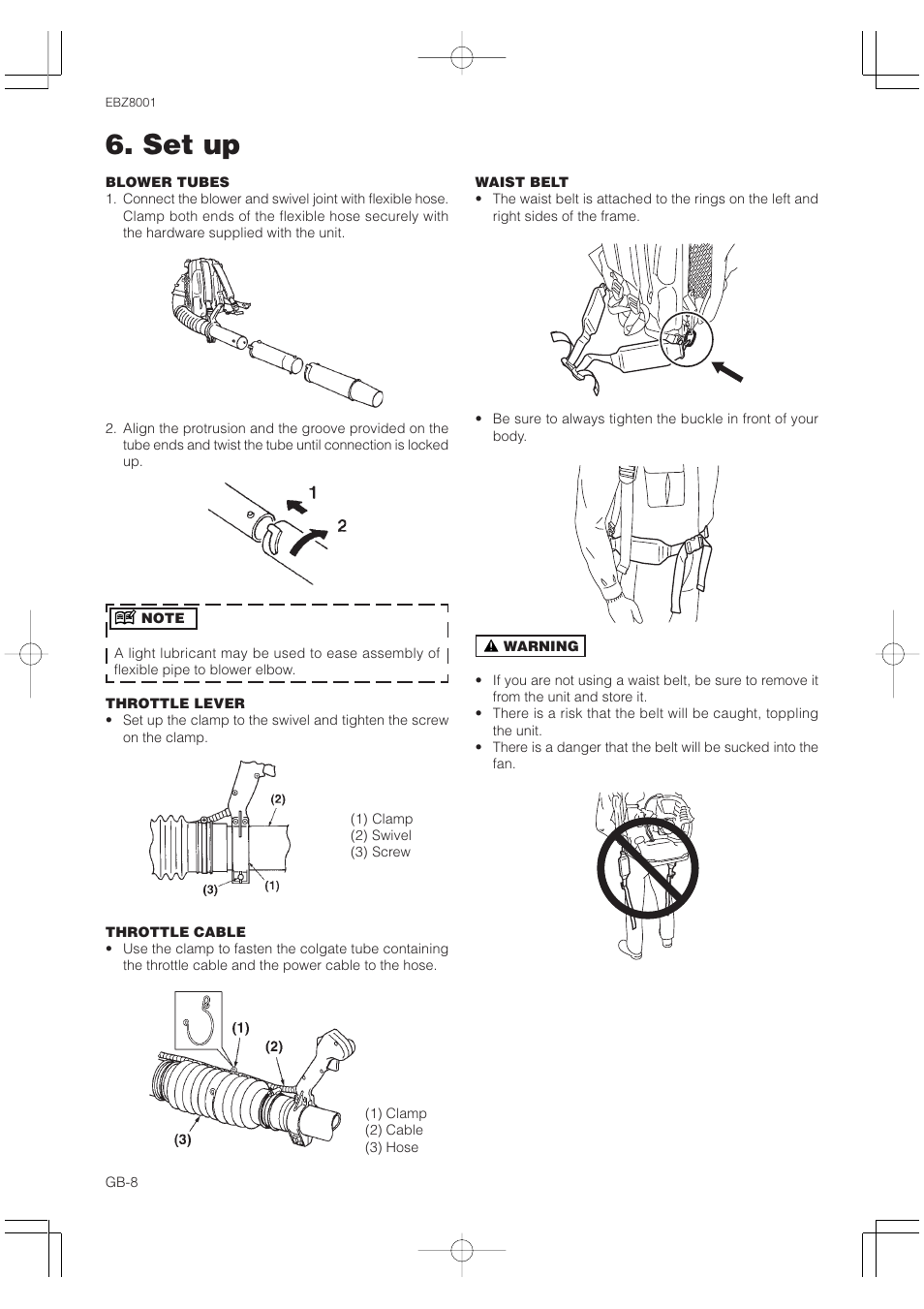 Set up | Zenoah RedMax EBZ8001 User Manual | Page 8 / 14