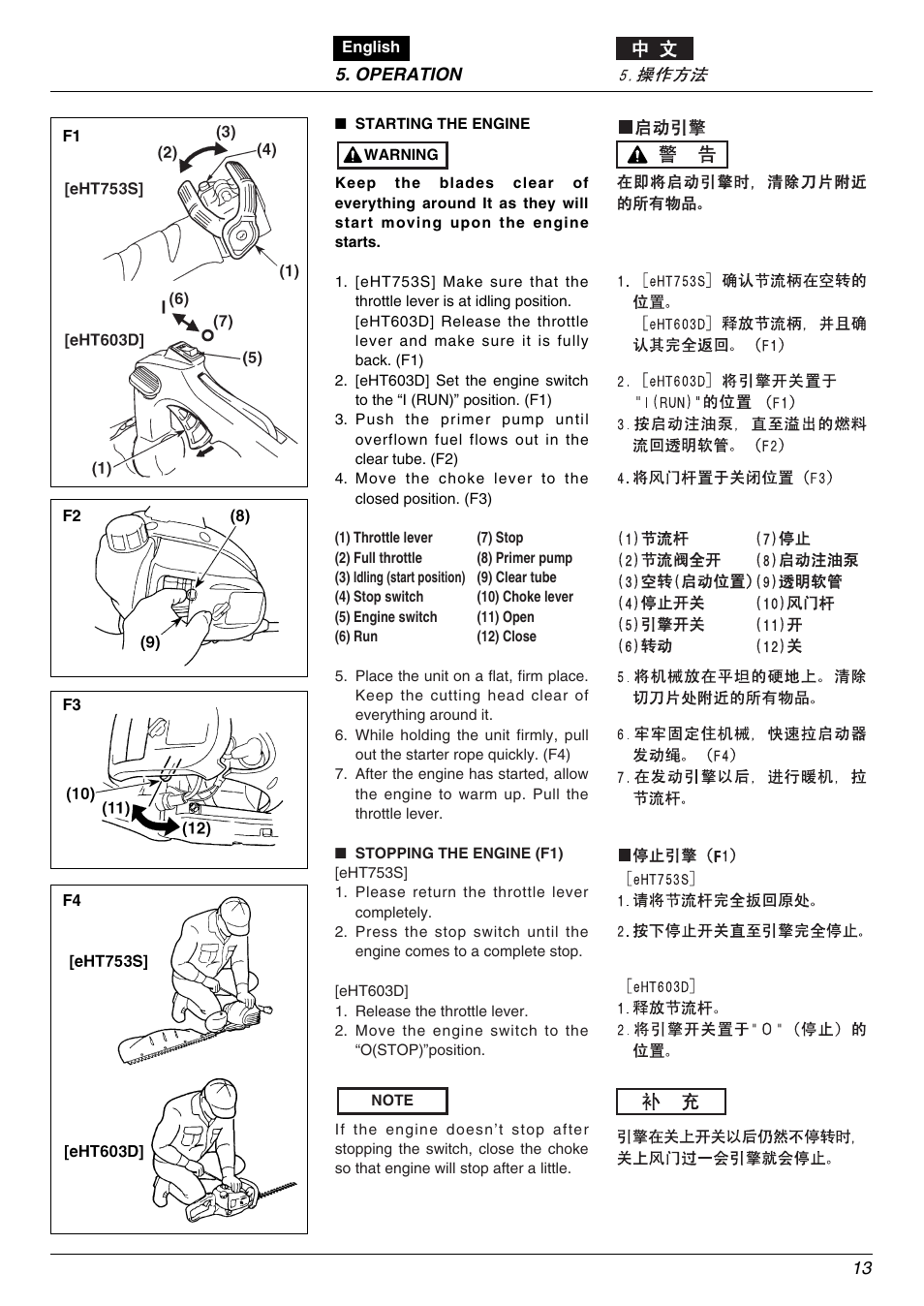 Zenoah EHT753D User Manual | Page 13 / 20