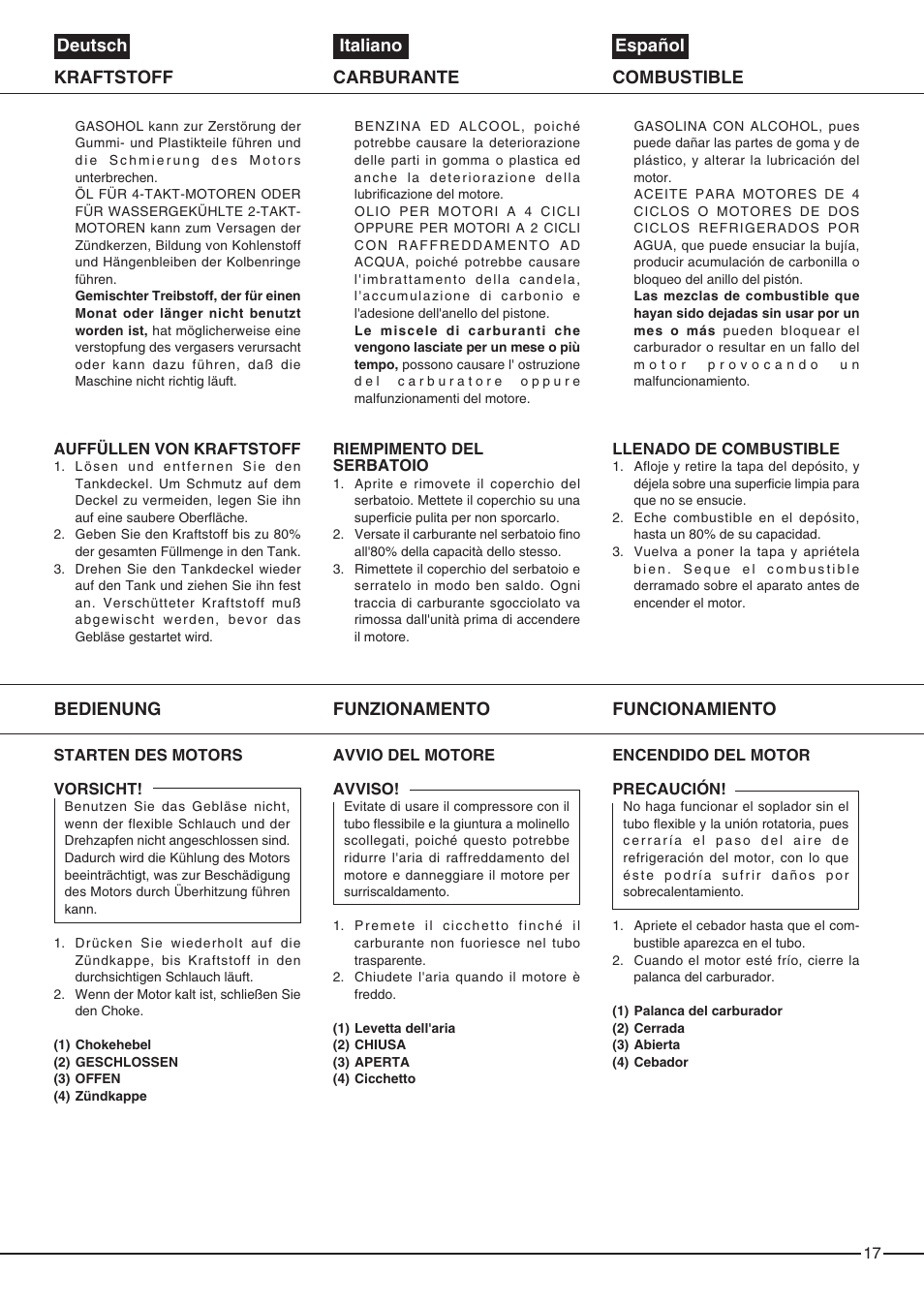 Zenoah EB6200 User Manual | Page 17 / 32