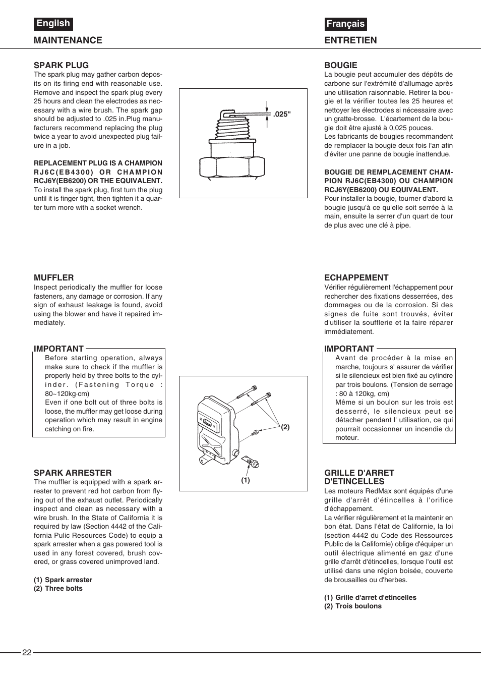 Zenoah EB6200 User Manual | Page 22 / 32