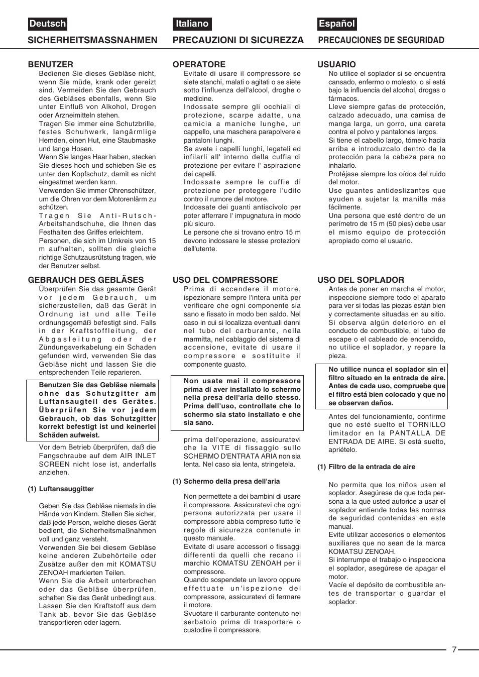 Zenoah EB6200 User Manual | Page 7 / 32