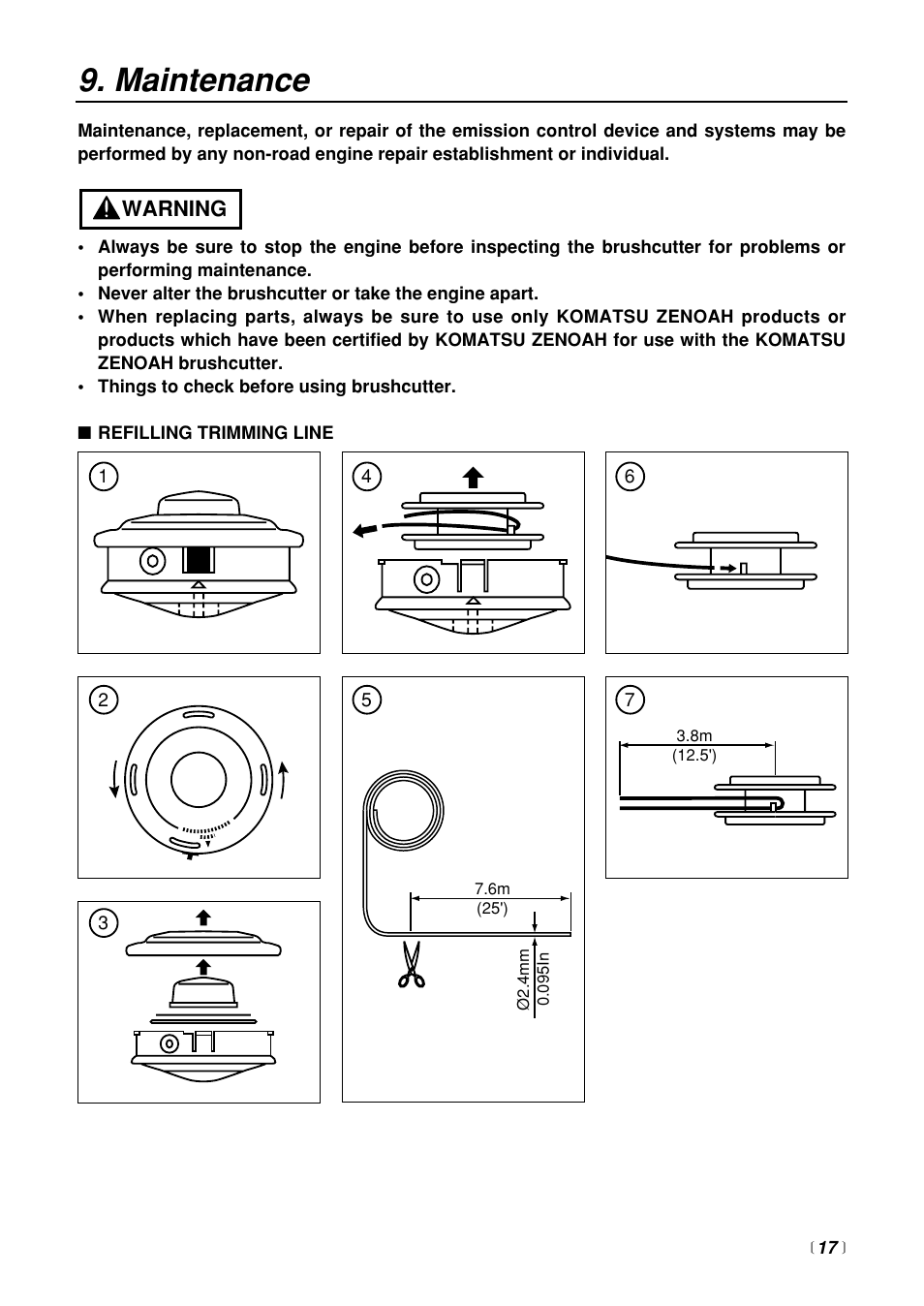 Maintenance | Zenoah BT250 User Manual | Page 17 / 24