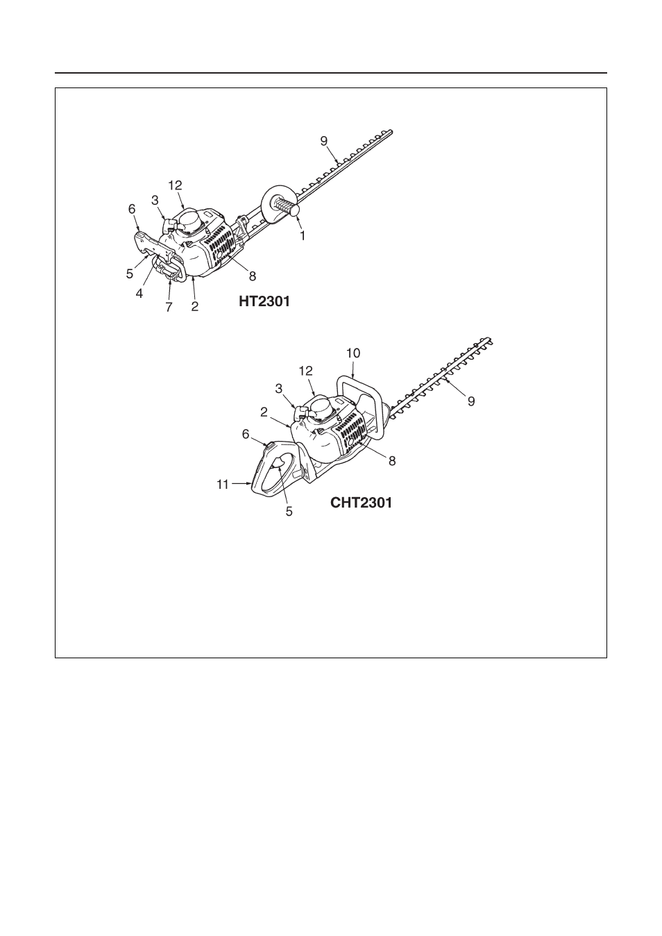 Parts location | Zenoah HT2301 User Manual | Page 4 / 36