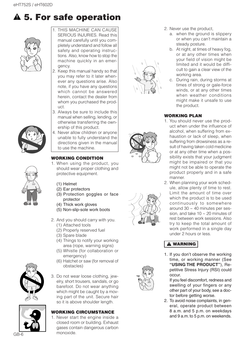 For safe operation | Zenoah EHT602D User Manual | Page 6 / 16