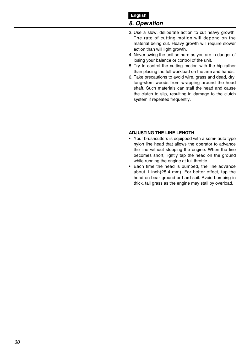 Operation | Zenoah TR2300 User Manual | Page 30 / 64