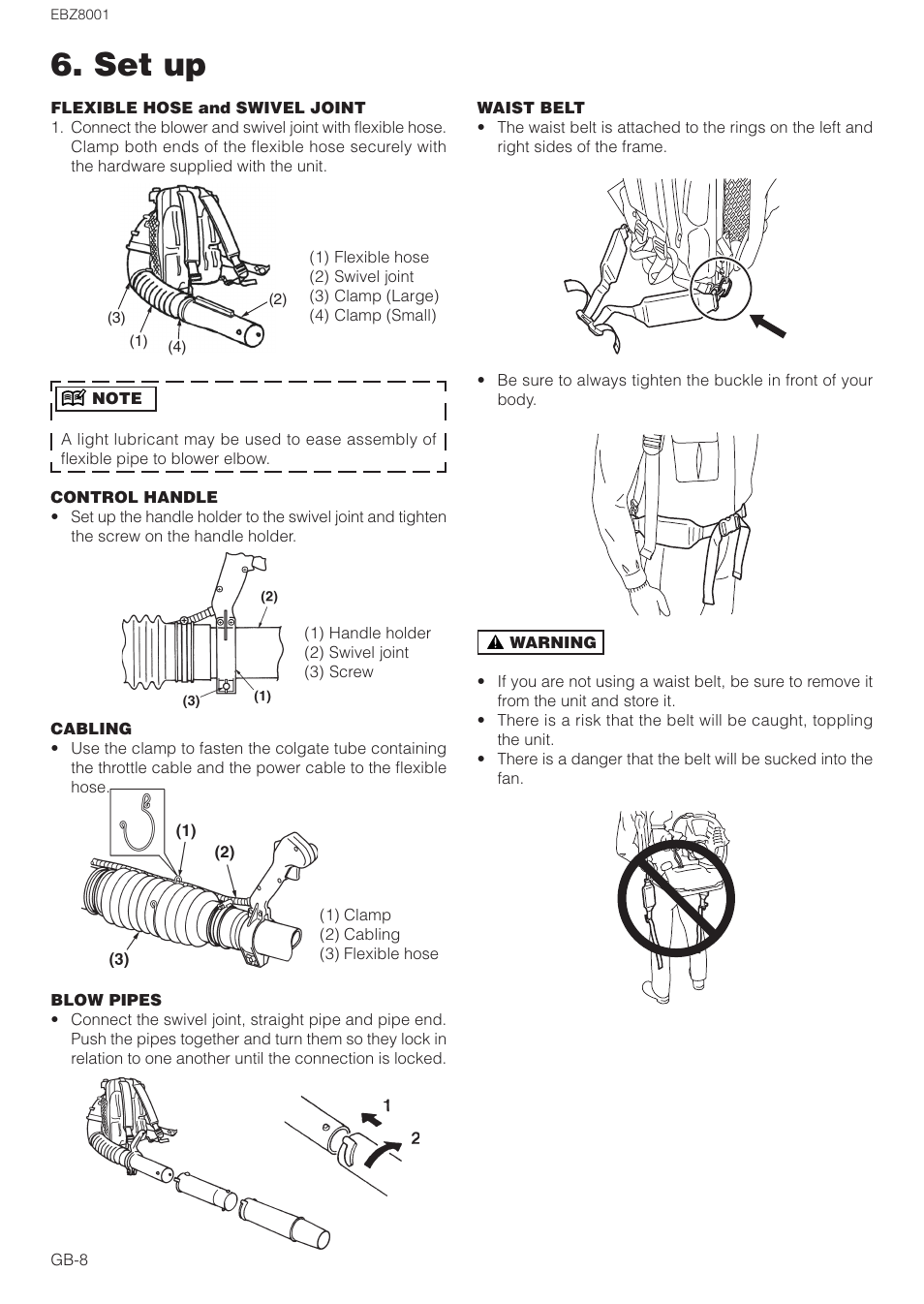 Set up | Zenoah EBZ8001 User Manual | Page 8 / 14