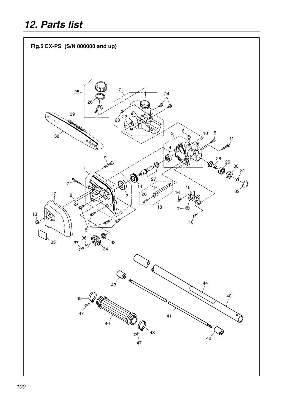 Parts list | Zenoah EXZ2401S User Manual | Page 100 / 112