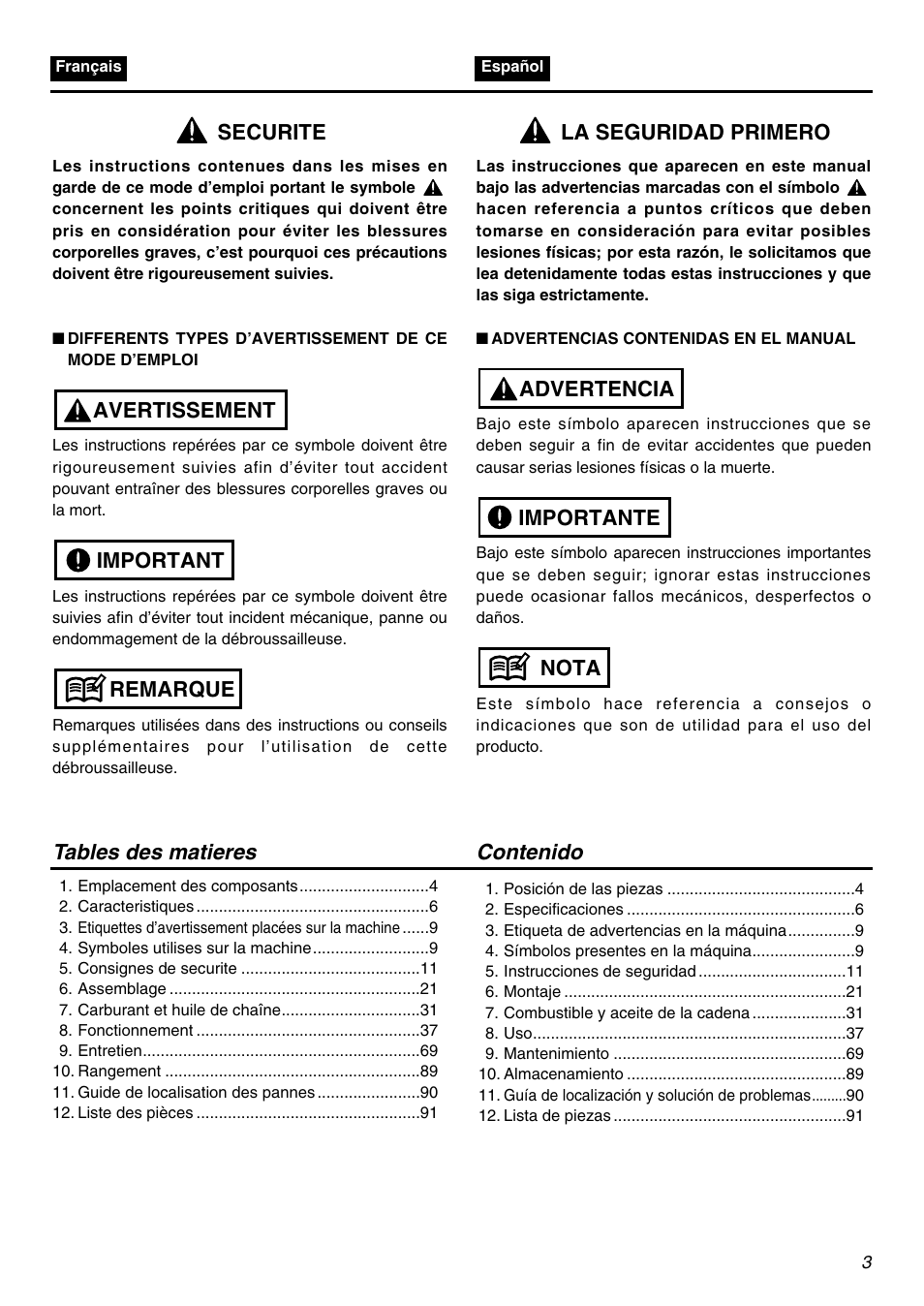 Zenoah EXZ2401S User Manual | Page 3 / 112