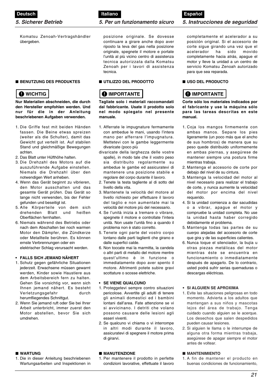 Zenoah BC2602DLM User Manual | Page 21 / 60