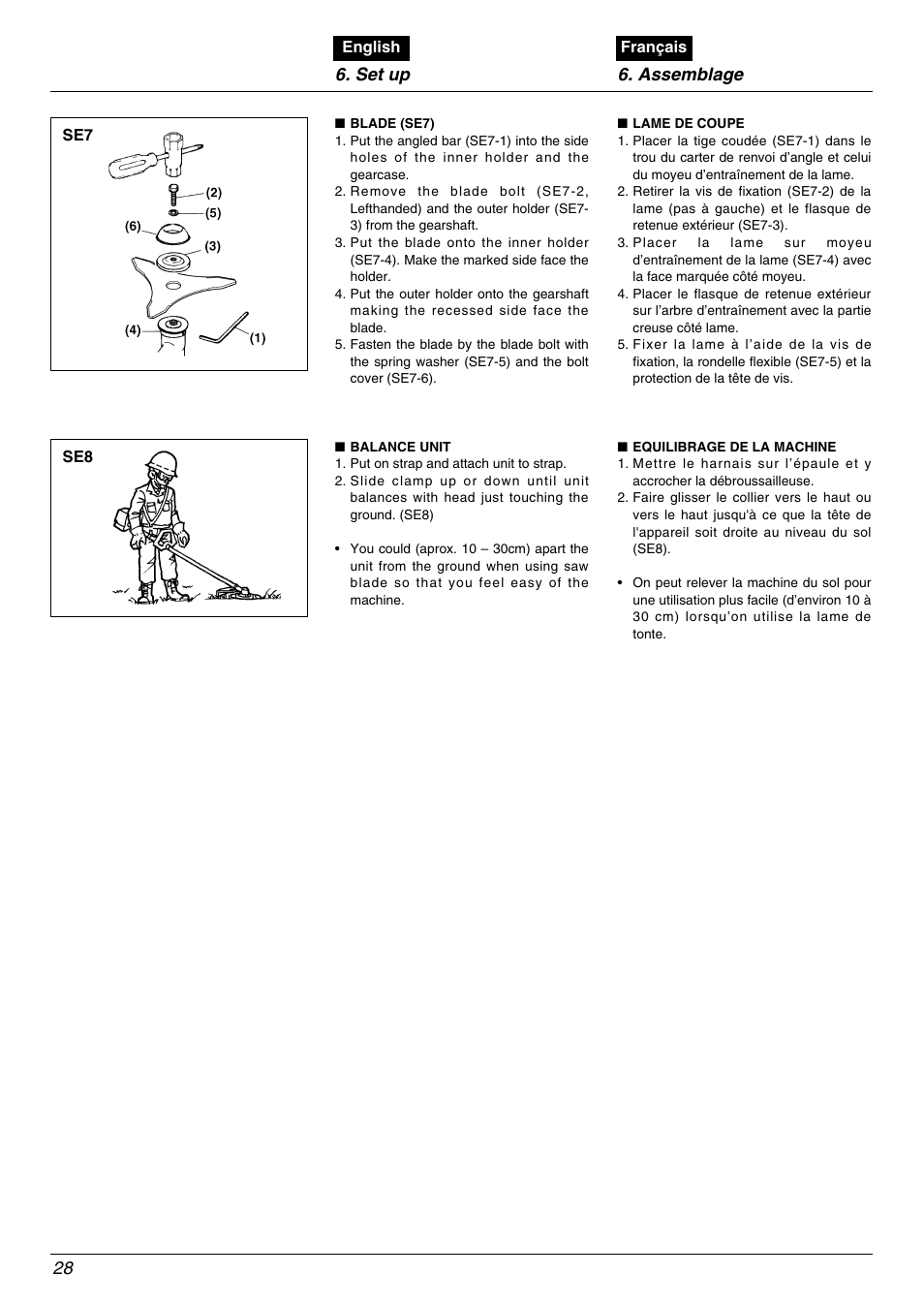 Set up 6. assemblage 28 | Zenoah BC2602DLM User Manual | Page 28 / 60