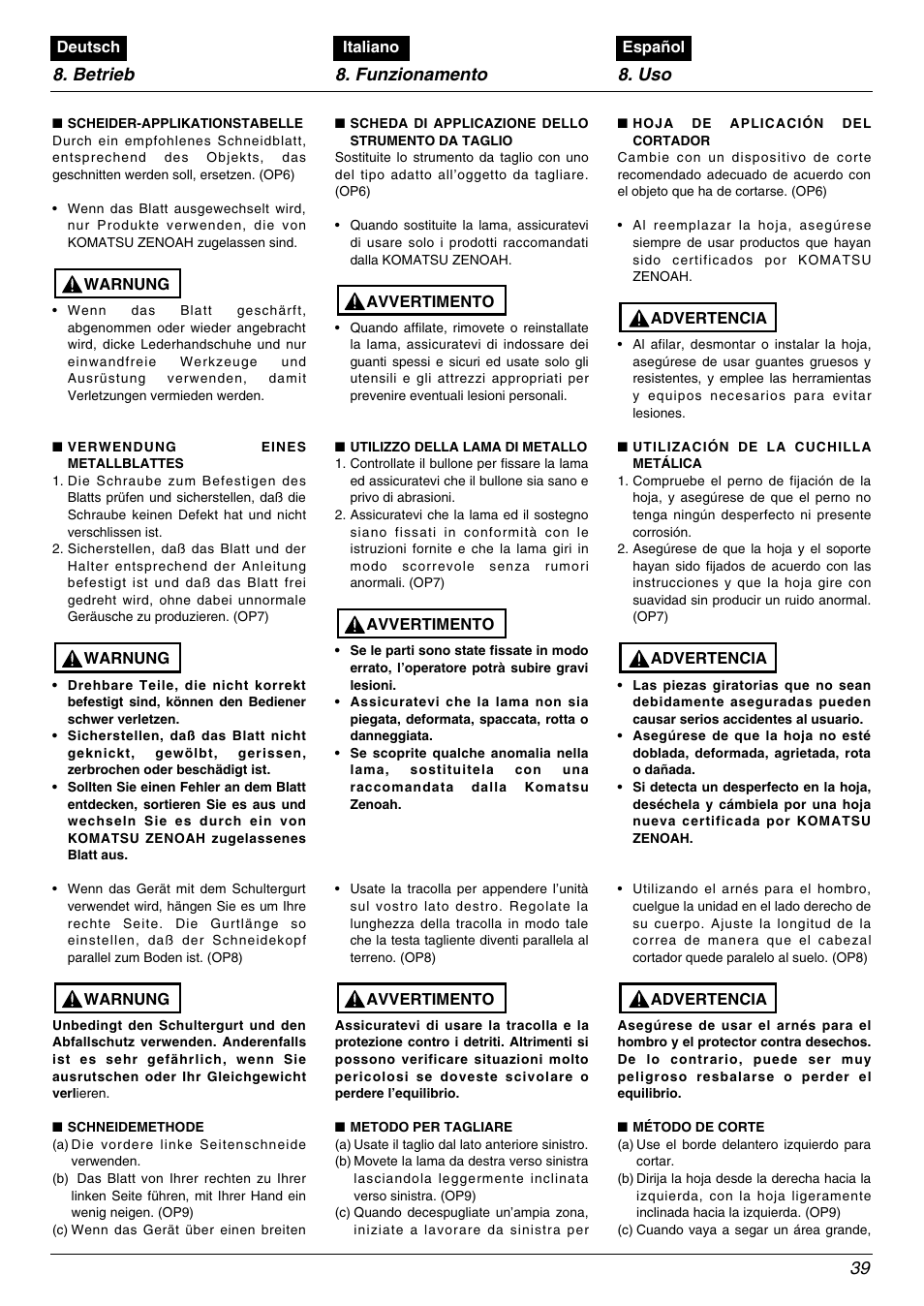 Zenoah BC2602DLM User Manual | Page 39 / 60