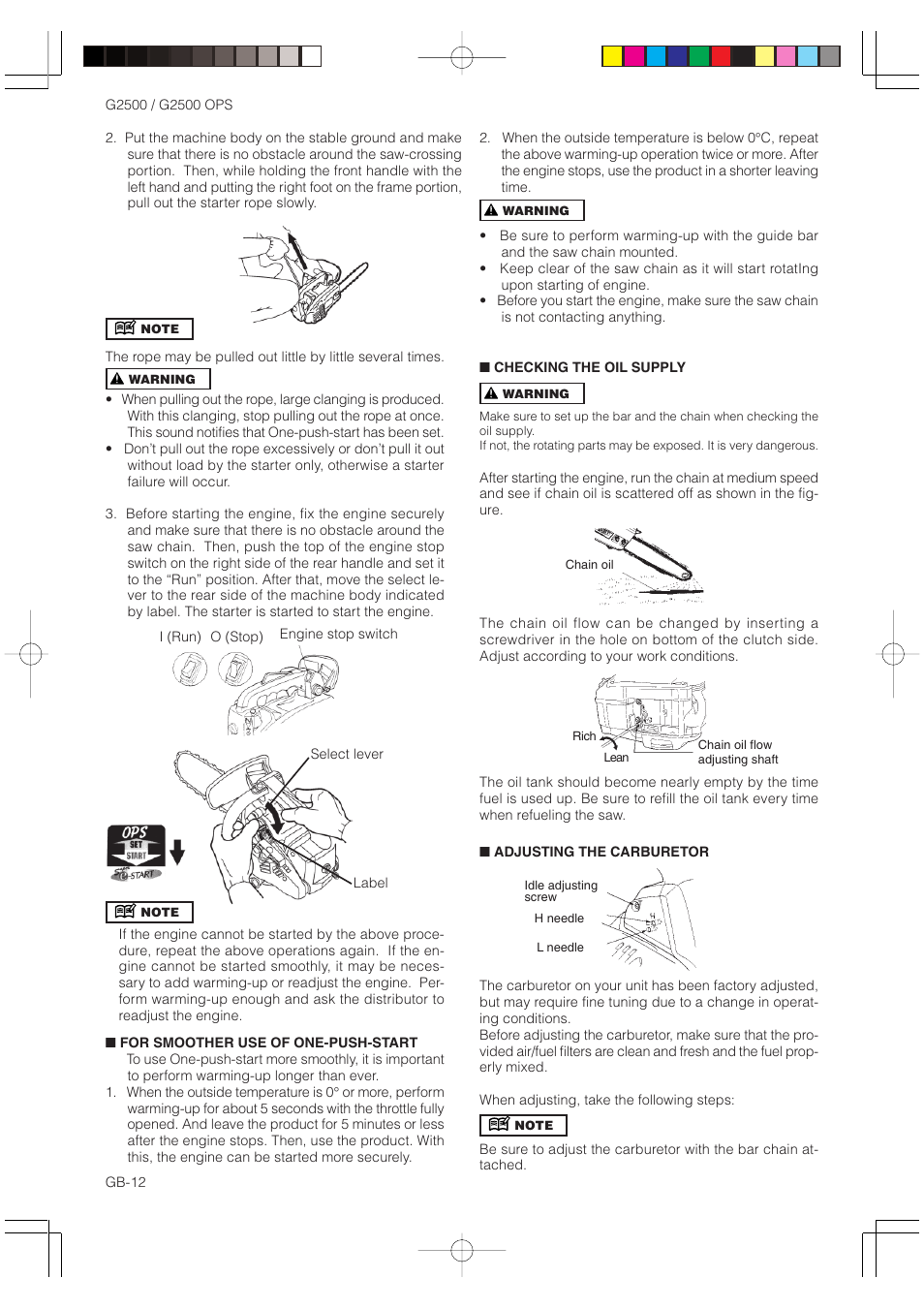 Zenoah G2500 OPS User Manual | Page 12 / 19