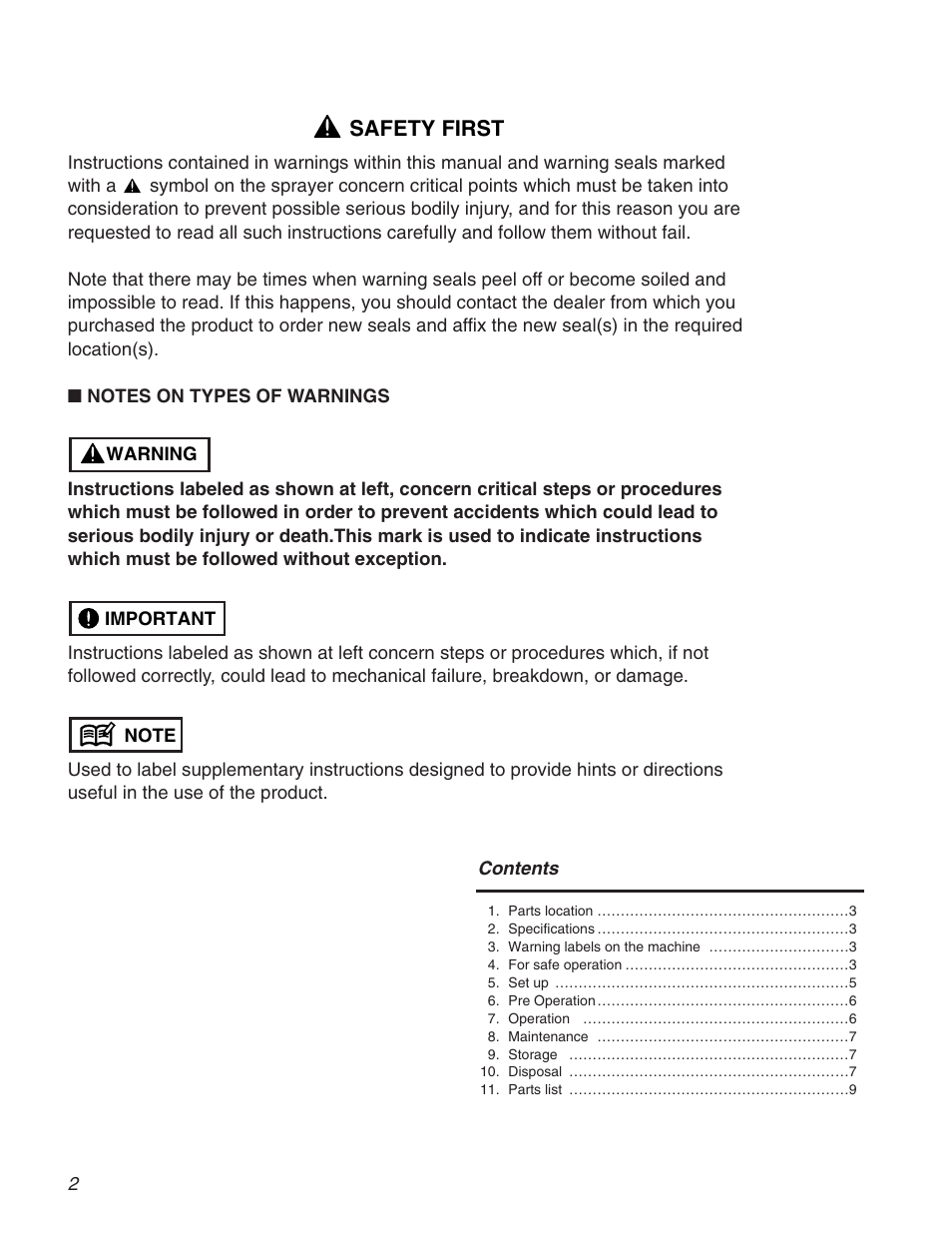 Safety first | Zenoah BM40S User Manual | Page 2 / 12