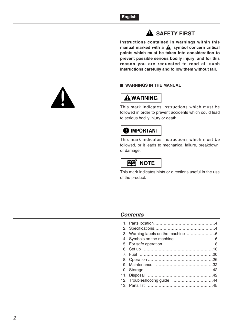 Zenoah HEZ2610F User Manual | Page 2 / 56