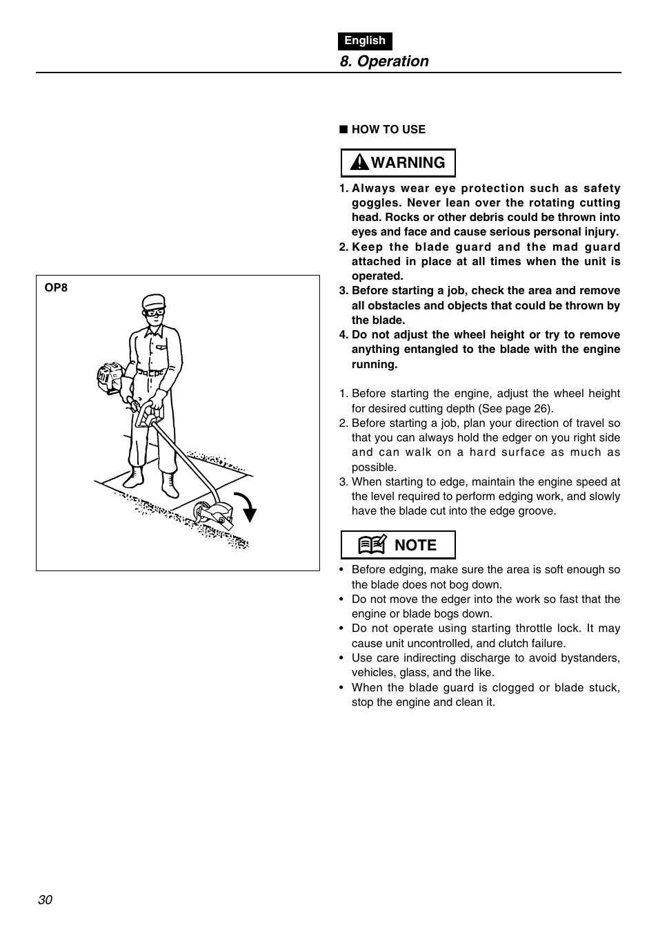 Operation | Zenoah HEZ2610F User Manual | Page 30 / 56