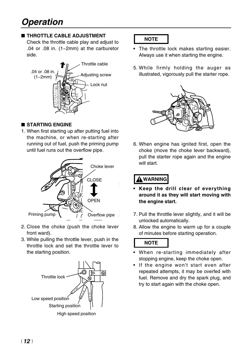 Operation | Zenoah EDG2300 User Manual | Page 12 / 24