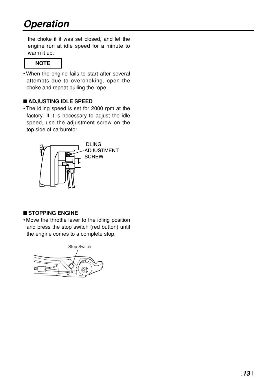 Operation | Zenoah EB4401 User Manual | Page 13 / 28