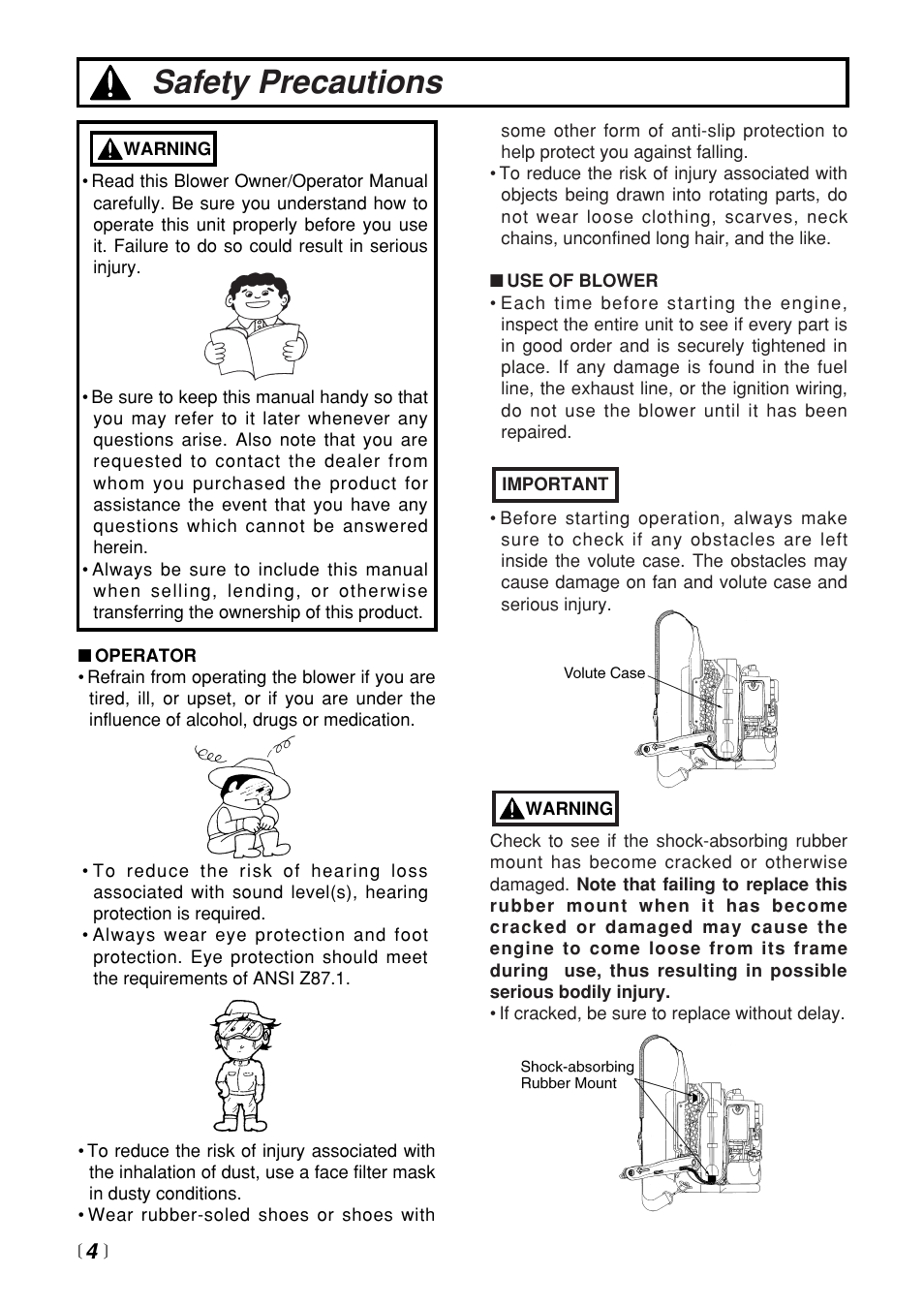 Safety precautions | Zenoah EB4401 User Manual | Page 4 / 28