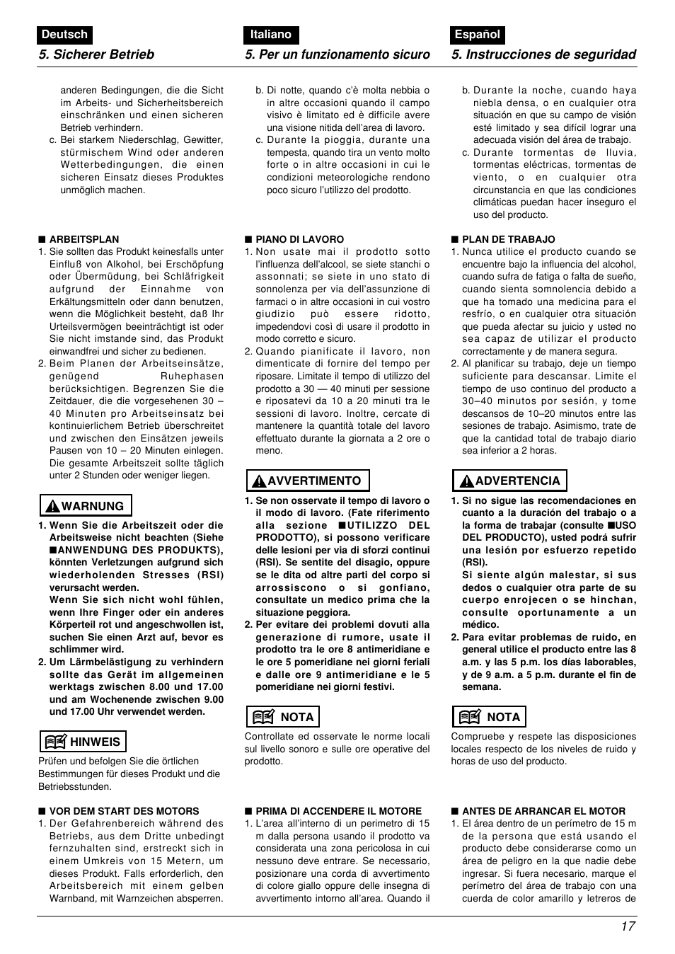 Zenoah BCX2601DL User Manual | Page 17 / 72