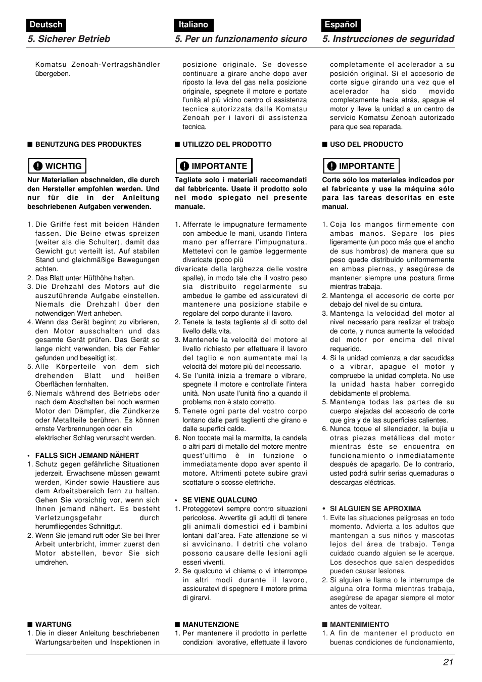 Zenoah BCX2601DL User Manual | Page 21 / 72