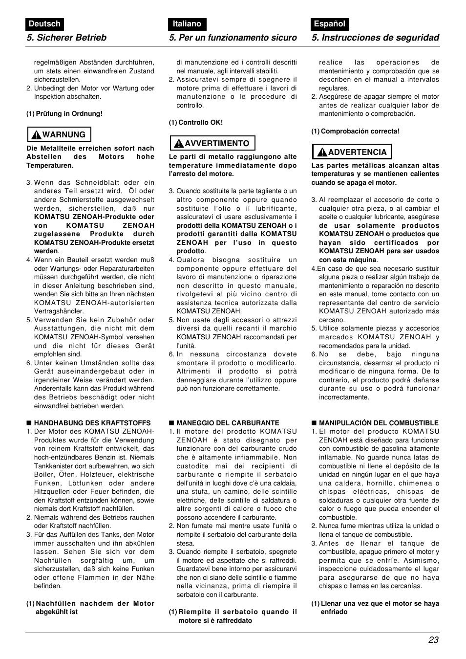 Zenoah BCX2601DL User Manual | Page 23 / 72
