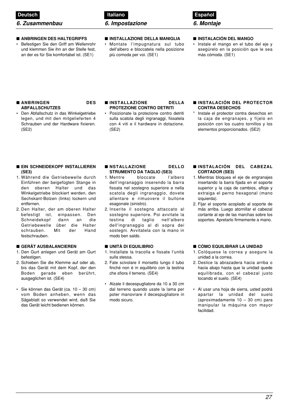 Zenoah BCX2601DL User Manual | Page 27 / 72