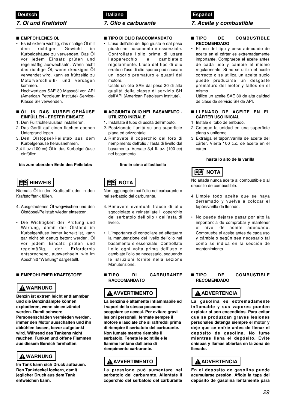 Zenoah BCX2601DL User Manual | Page 29 / 72