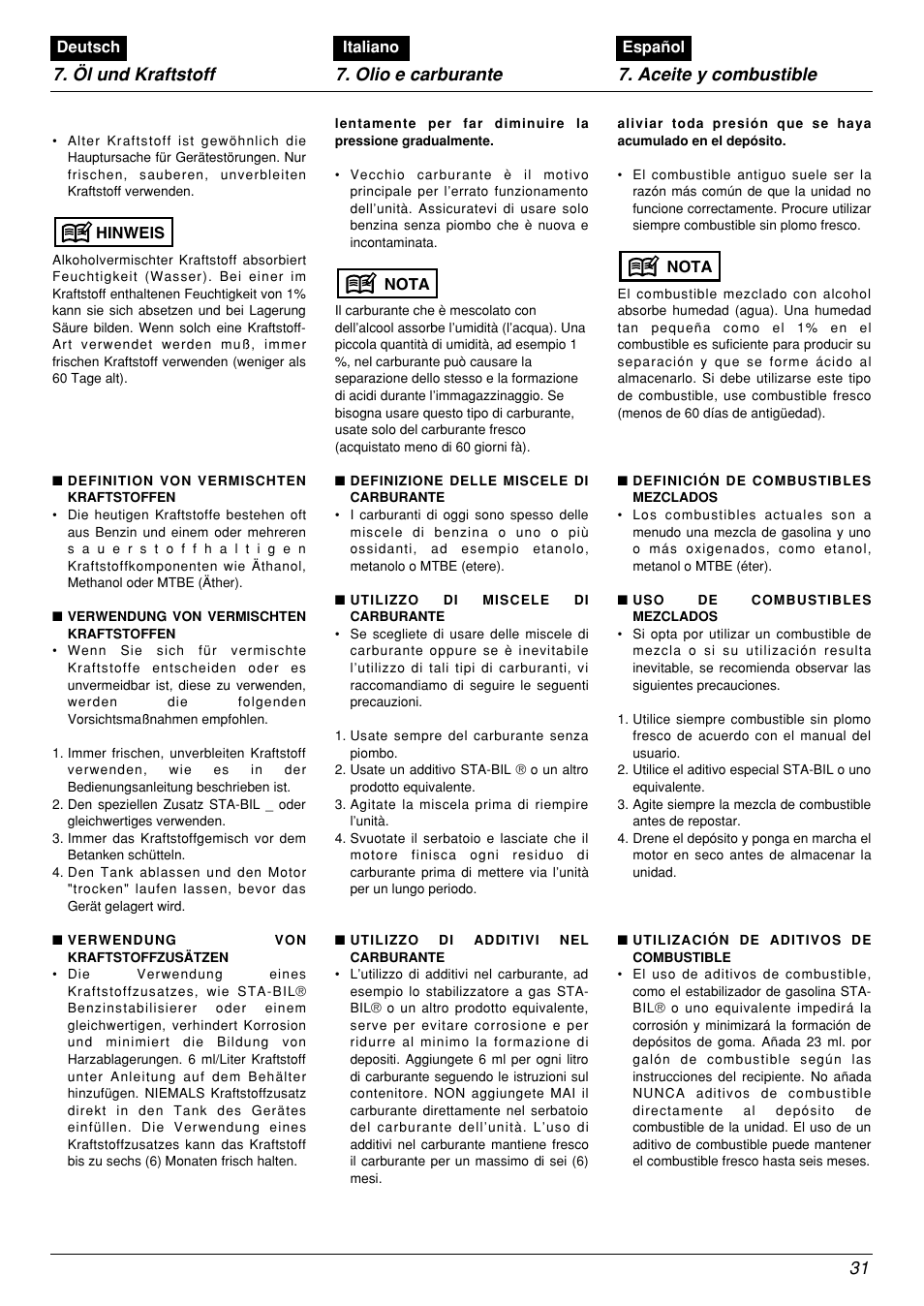 Zenoah BCX2601DL User Manual | Page 31 / 72