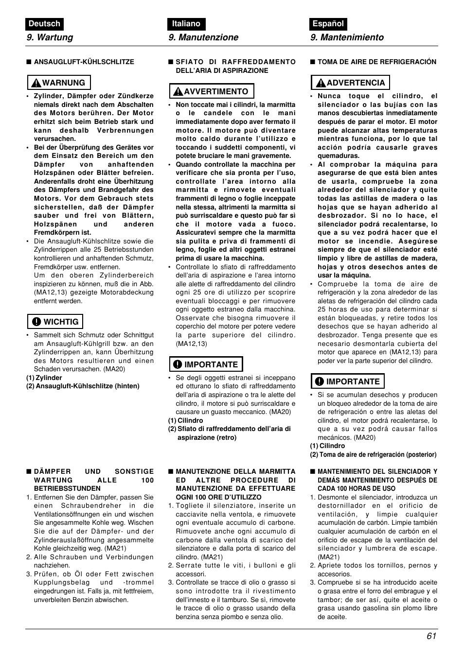 Zenoah BCX2601DL User Manual | Page 61 / 72