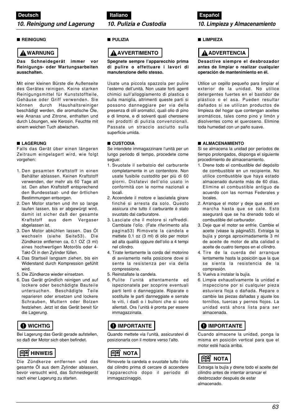 Zenoah BCX2601DL User Manual | Page 63 / 72