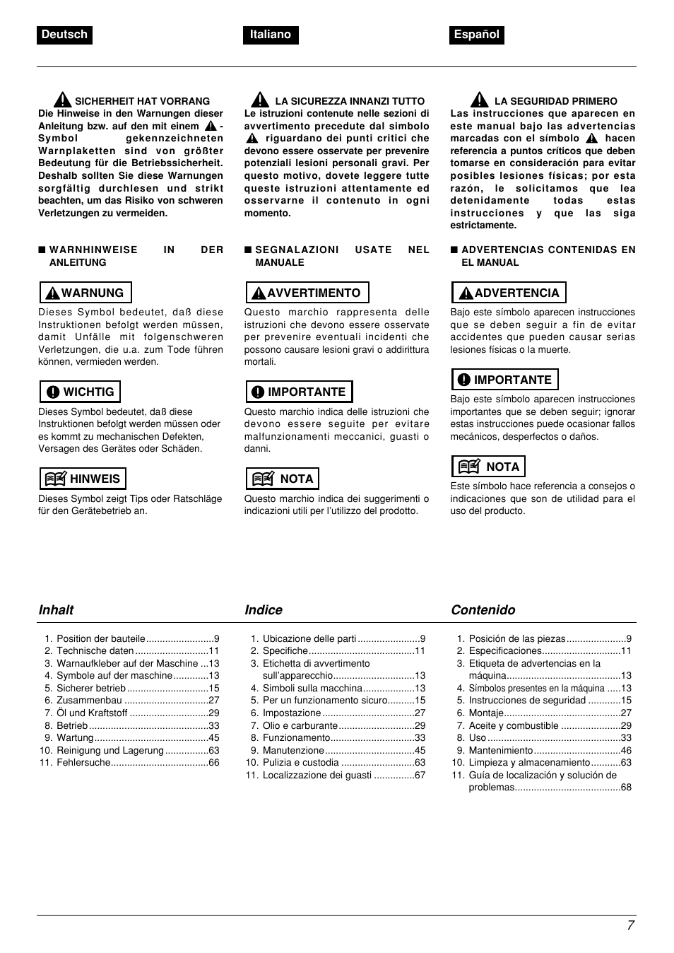 Zenoah BCX2601DL User Manual | Page 7 / 72