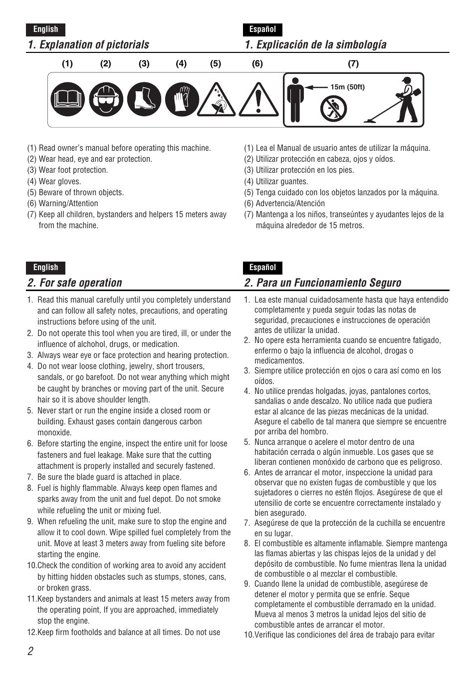 Zenoah BC4500DW User Manual | Page 2 / 12