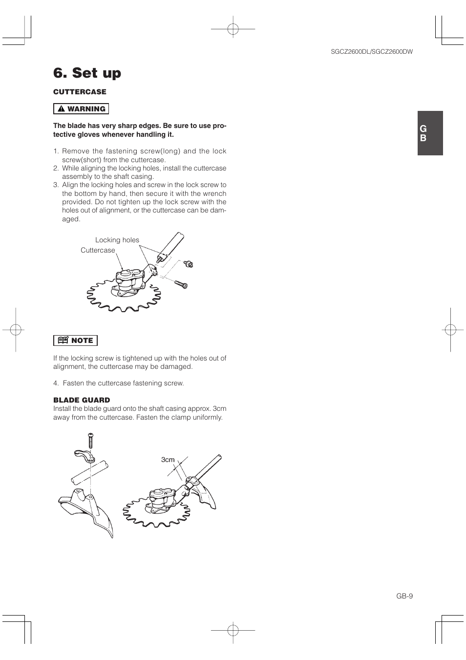 Set up | Zenoah SGCZ2600 User Manual | Page 9 / 17