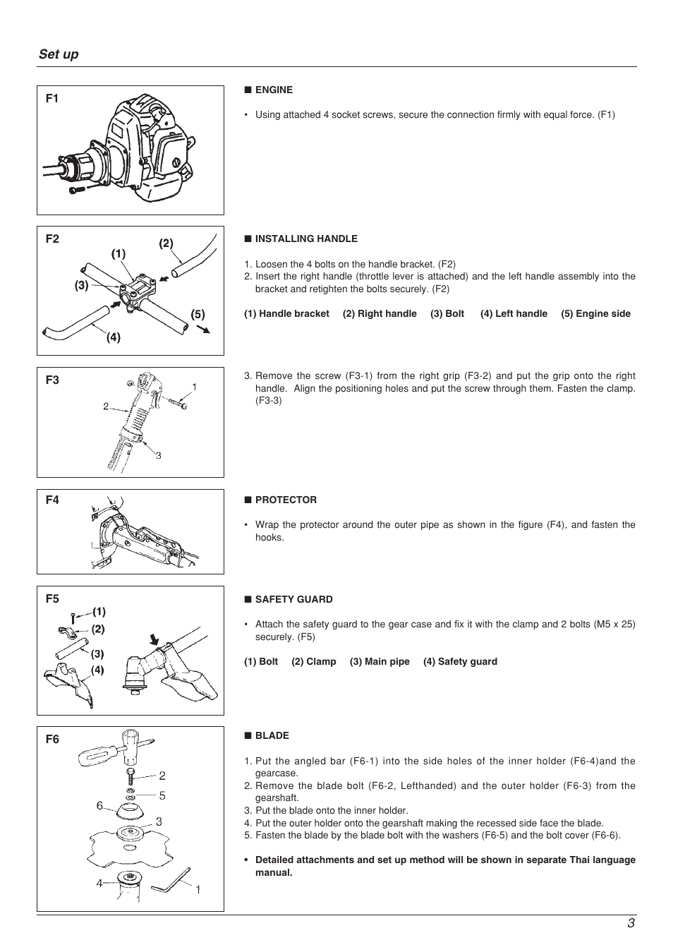 Set up | Zenoah YM 415 DW User Manual | Page 3 / 8
