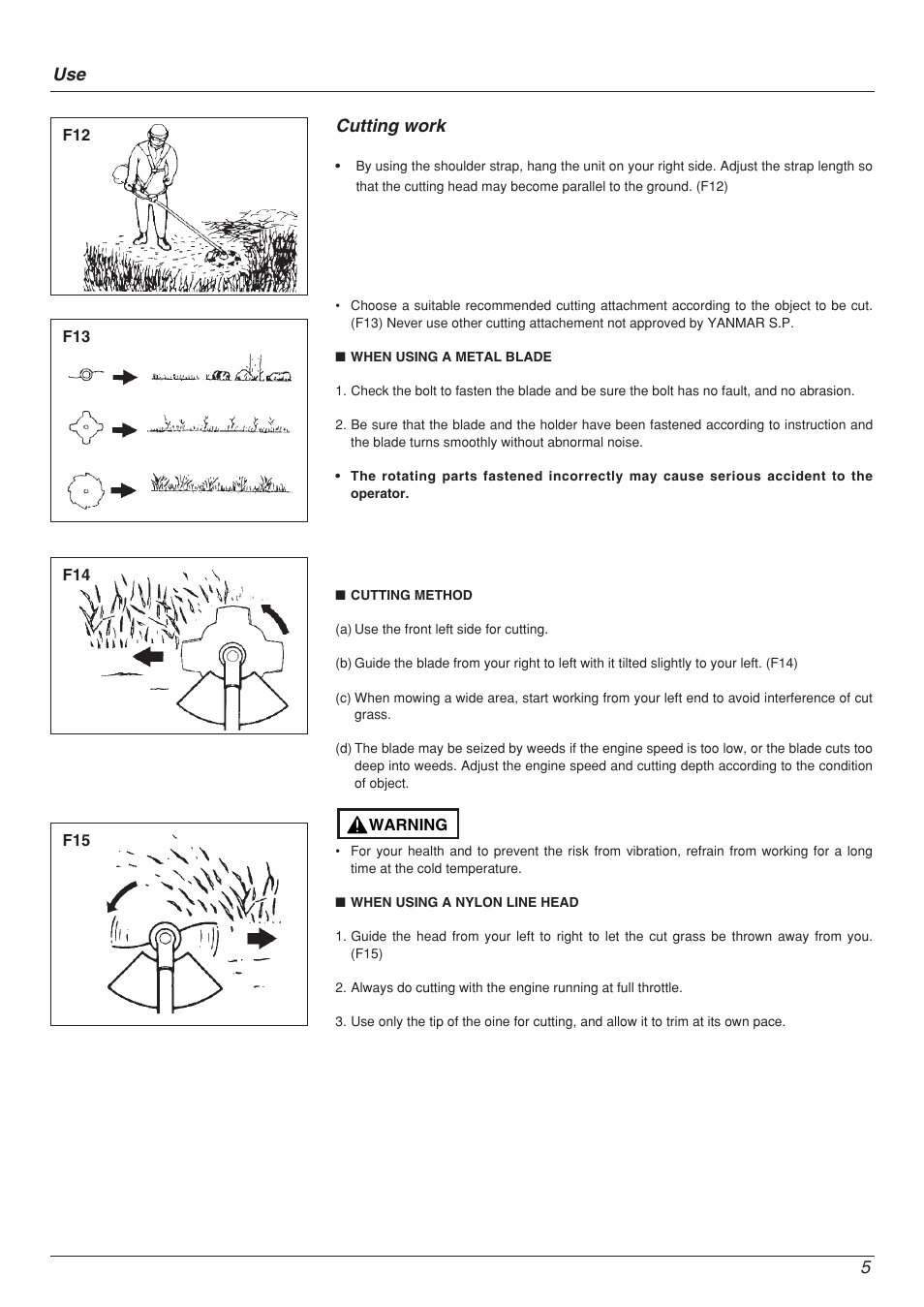 Cutting work | Zenoah YM 415 DW User Manual | Page 5 / 8