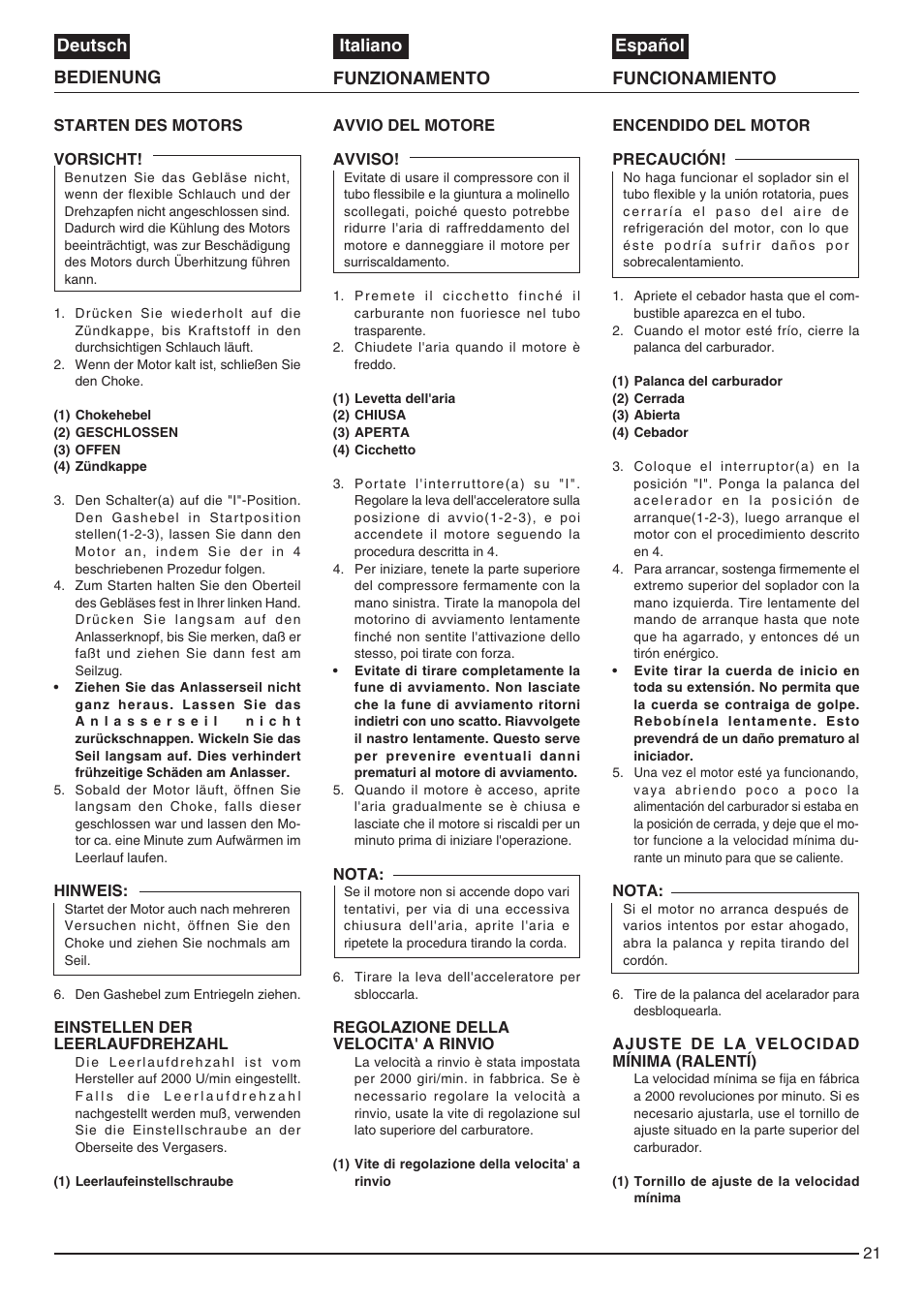 Zenoah EB440 User Manual | Page 21 / 34