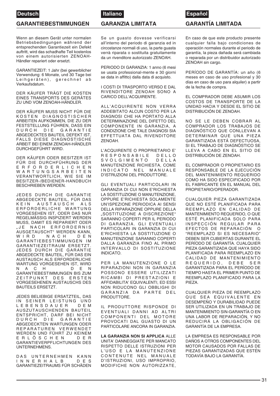 Zenoah EB440 User Manual | Page 31 / 34