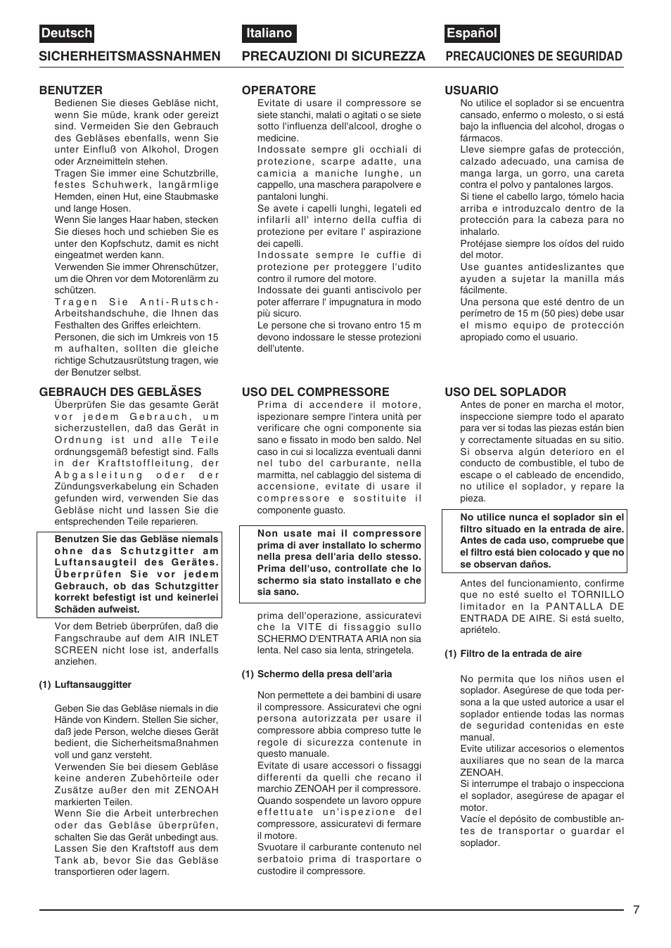 Zenoah EB440 User Manual | Page 7 / 34