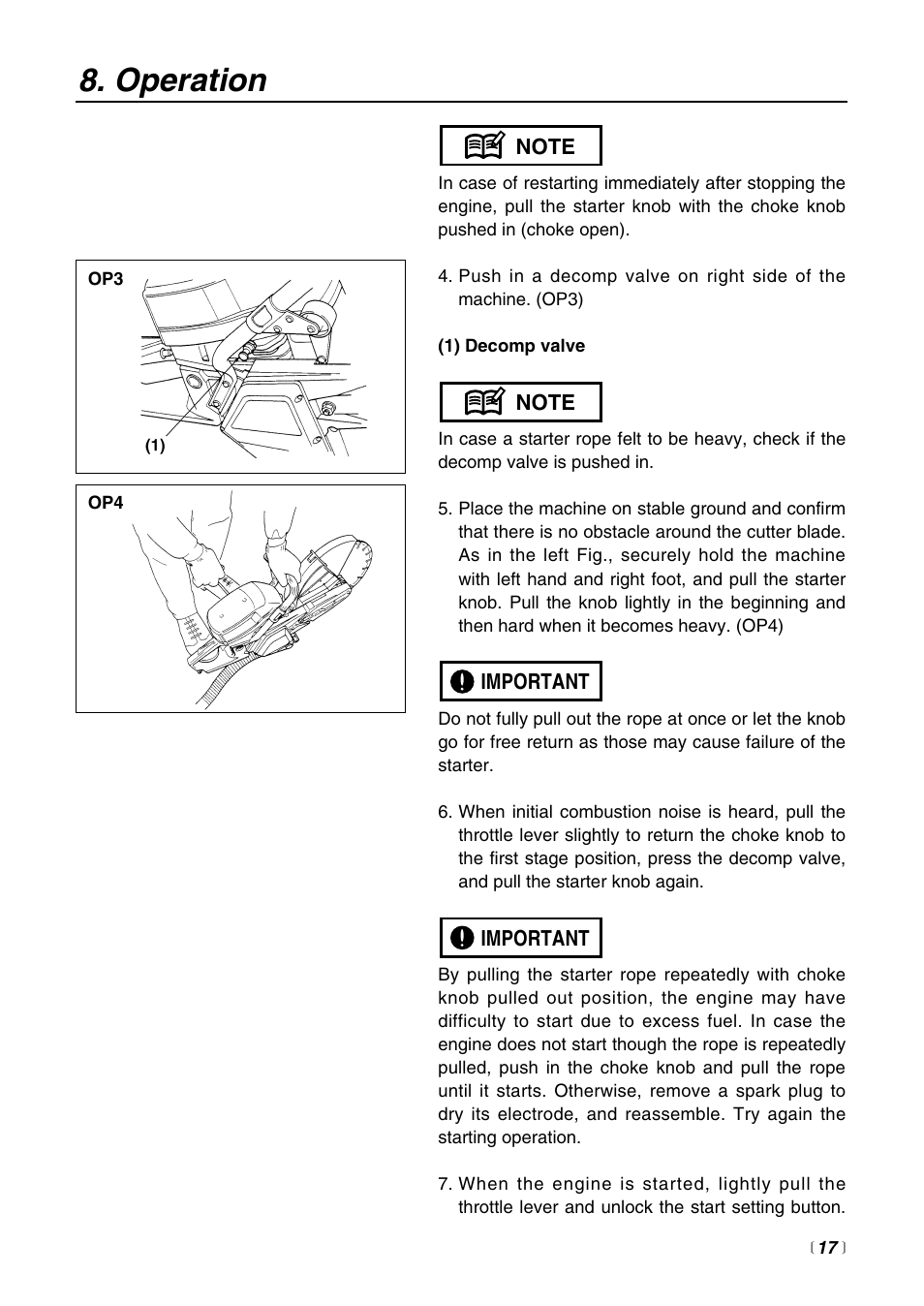 Operation | Zenoah HC510DV User Manual | Page 17 / 44